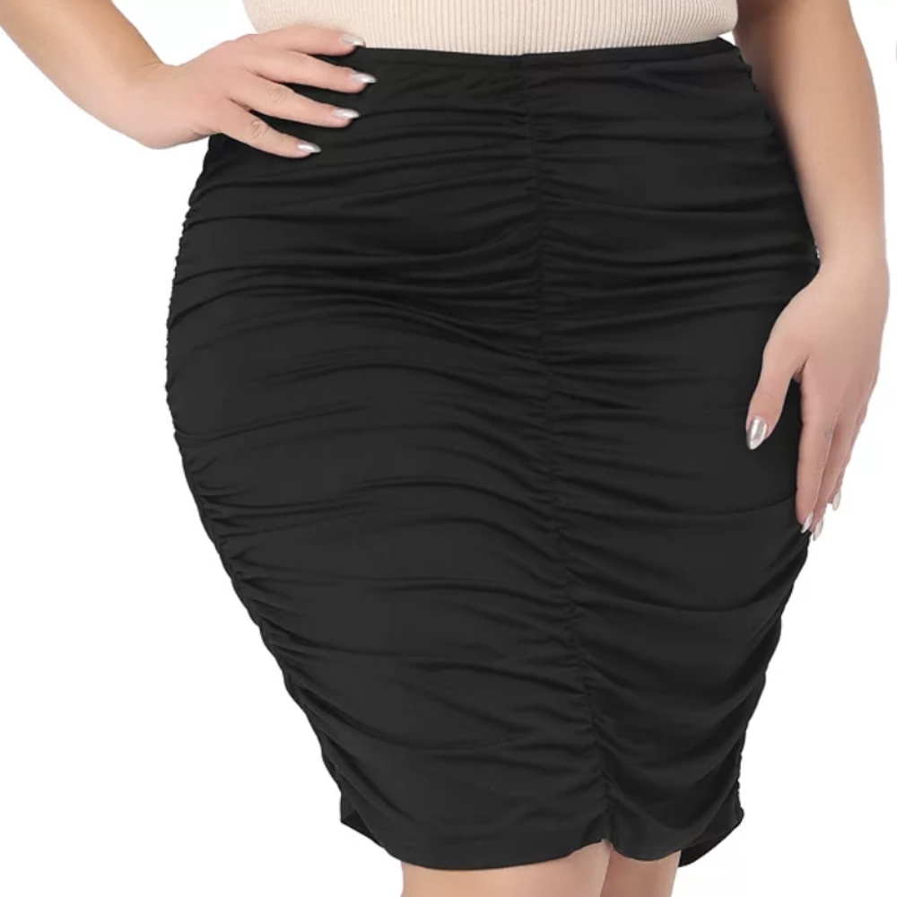 NWT Black Ruched Skirt 2X